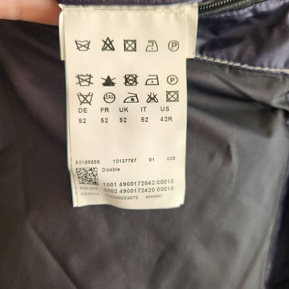 BOSS HUGO BOSS Men's Plum and Black Doobie Down Puffer Fur Collar Jacket Size 42 - Picture 5 of 6